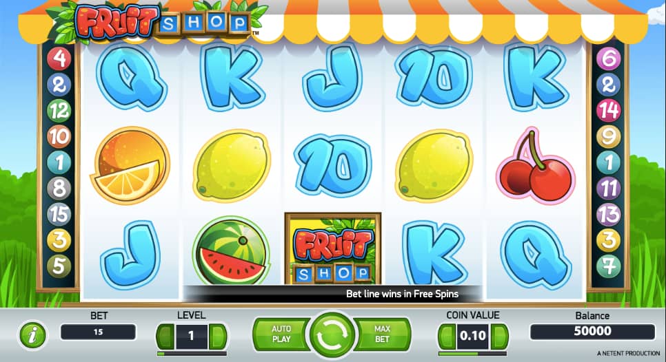96.71% 玩家回報率 - Fruit Shop 熱門老虎機 (NetEnt) 