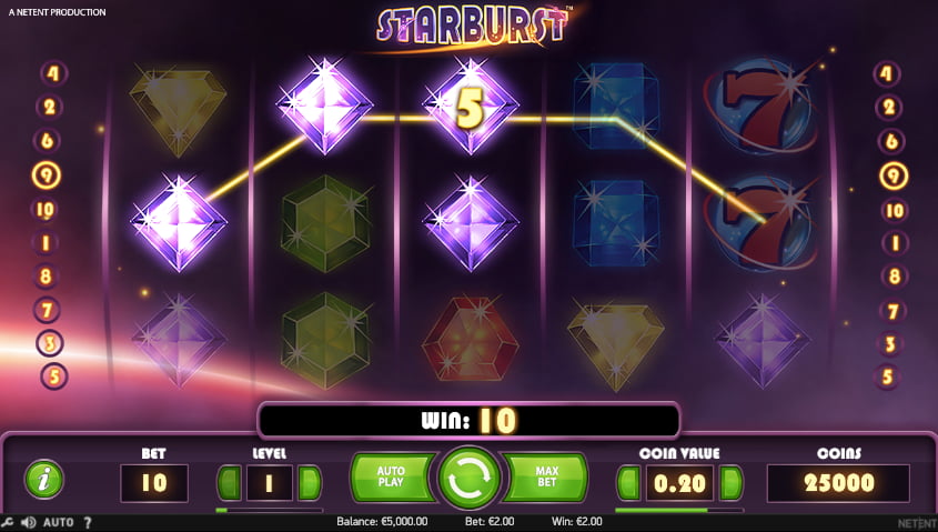96.01% 玩家回報率 - Starburst 熱門老虎機 (NetEnt) 星暴